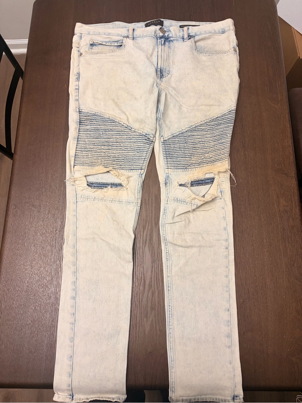 PacSun / Aeropostale Men’s Light Blue Distressed Skinny Biker Jeans 2 pairs